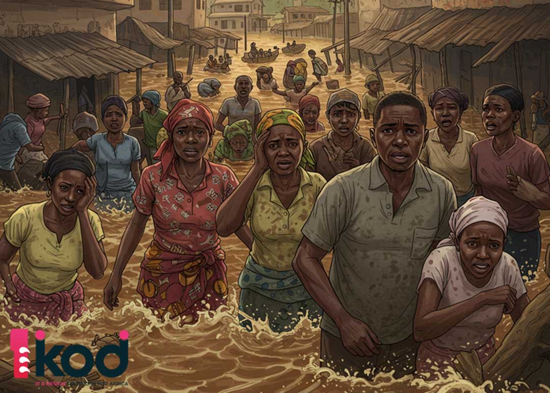 Au cœur de la crise : des habitants de Kinshasa, en Afrique, luttent contre les eaux montantes qui ont envahi leurs foyers.